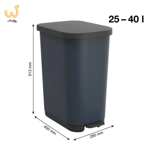 Rotho kosz na śmieci z pedałem RIBO niebieski 35L Rotho kosz na śmieci z pedałem RIBO niebieski 35L