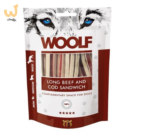 WOOLF LONG BEEF&COD SANDWICH przysmak dla psa 100g WOOLF LONG BEEF&COD SANDWICH przysmak dla psa 100g