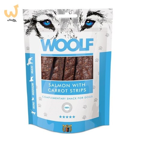 WOOLF SALMON WITH CARROT STRIPS przysmak dla psa 100g