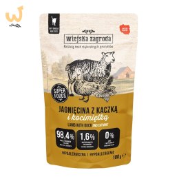 Wiejska Zagroda Karma mokra dla kota Jagnięcina z kaczką i kocimiętką (dorosły) 100g (12 szt/op)