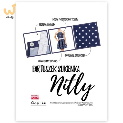 Nitly Dot Fartuszek Sukienka fartuch damski POLSKI Nitly Dot Fartuszek Sukienka fartuch damski POLSKI