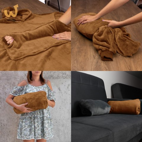 Bluzair Bluza Koc z Kapturem XXL Ciepła Toffee 4w1 Bluzair Bluza Koc z Kapturem XXL Ciepła Toffee 4w1