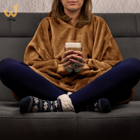 Bluzair Bluza Koc z Kapturem XXL Ciepła Toffee 4w1 Bluzair Bluza Koc z Kapturem XXL Ciepła Toffee 4w1