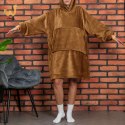 Bluzair Bluza Koc z Kapturem XXL Ciepła Toffee 4w1