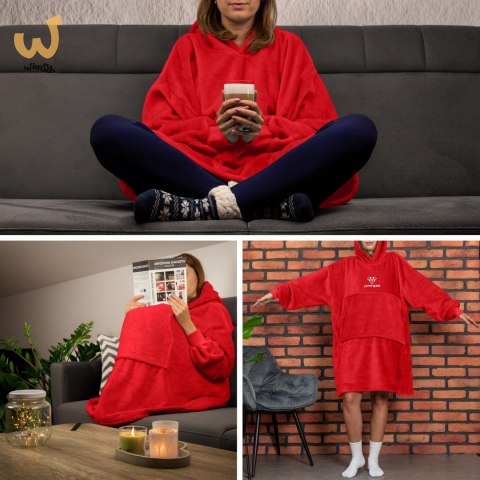 Bluzair SUPER MAMA - Bluza koc - Czerwony - prezent na dzień matki Bluzair SUPER MAMA - Bluza koc - Czerwony - prezent na dzień matki