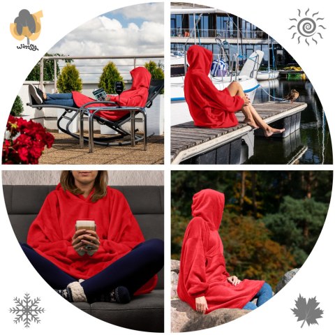 Bluzair SUPER MAMA - Bluza koc - Czerwony - prezent na dzień matki Bluzair SUPER MAMA - Bluza koc - Czerwony - prezent na dzień matki