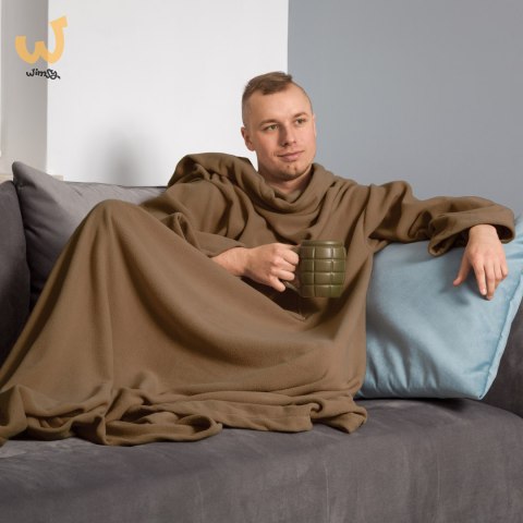 Kocyk Szlafrok Cappuccino koc z rękawami polar Kocyk Szlafrok Cappuccino koc z rękawami polar