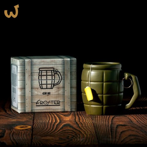 Kubek Granat Zielony 450 ml militarny dla faceta Kubek Granat Zielony 450 ml militarny dla faceta