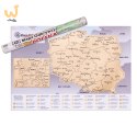 Mapa Odkrywcy Polska plakat ZDRAPKA w tubie duża