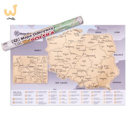 Mapa Odkrywcy Polska plakat ZDRAPKA w tubie duża