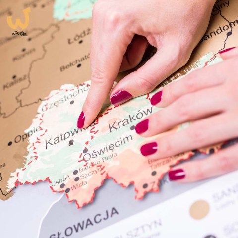 Mapa Odkrywcy Polska plakat ZDRAPKA w tubie duża Mapa Odkrywcy Polska plakat ZDRAPKA w tubie duża