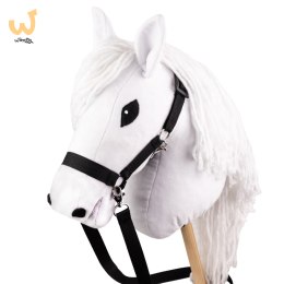 Biały konik hobby horse duży A3 kantar wodze HH