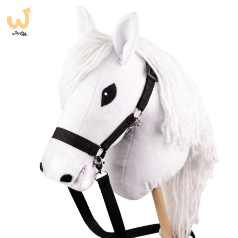 Biały konik hobby horse duży A3 kantar wodze HH Biały konik hobby horse duży A3 kantar wodze HH