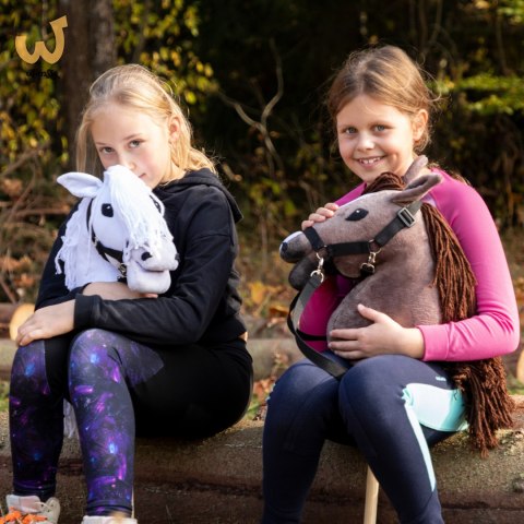 Biały konik hobby horse duży A3 kantar wodze HH Biały konik hobby horse duży A3 kantar wodze HH