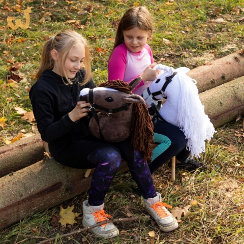 Biały konik hobby horse duży A3 kantar wodze HH Biały konik hobby horse duży A3 kantar wodze HH