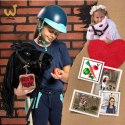 Czarny konik hobby horse duży A3 kantar kary HH