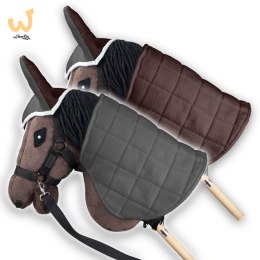 Derka dwustronna i nauszniki Skippi dla Hobby Horse - szary i brązowy