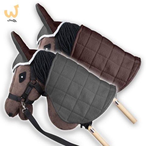 Derka dwustronna i nauszniki Skippi dla Hobby Horse - szary i brązowy Derka dwustronna i nauszniki Skippi dla Hobby Horse - szary i brązowy