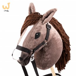 Kasztanowaty konik hobby horse duży A3 kantar HH