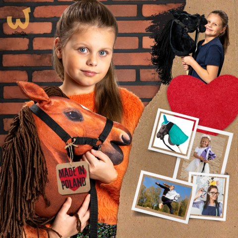 Konik na kiju z kantarem - Hobby Horse Skippi - Bursztyn - jak żywy - A3 Konik na kiju z kantarem - Hobby Horse Skippi - Bursztyn - jak żywy - A3