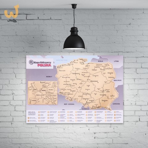 Mapa Odkrywcy Polska plakat ZDRAPKA w tubie duża Mapa Odkrywcy Polska plakat ZDRAPKA w tubie duża