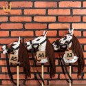 Skippi Hobby Horse A4 w brązowe łaty - koń na kiju - kantar wodze zestawie