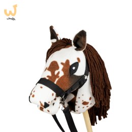 Skippi Hobby Horse A5 w brązowe łaty - koń na kiju - kantar wodze zestawie