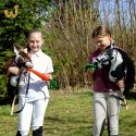 Skippi Hobby Horse w brązowe łaty - duży koń na kiju - kantar w zestawie