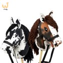 Skippi Hobby Horse w brązowe łaty - duży koń na kiju - kantar w zestawie