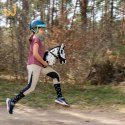 Skippi Hobby Horse w czarne łaty - duży koń na kiju - kantar w zestawie