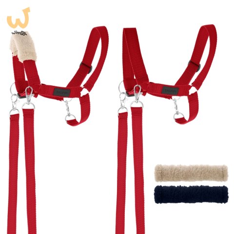 Skippi Kantar dla Hobby Horse - wodze, 2 wymienne futerka - czerwony Skippi Kantar dla Hobby Horse - wodze, 2 wymienne futerka - czerwony