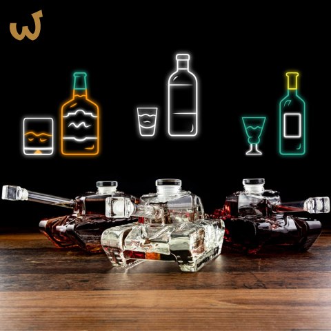 Czołg szklana karafka do whisky dla niego faceta Czołg szklana karafka do whisky dla niego faceta