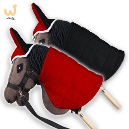 Derka dwustronna i nauszniki Skippi dla Hobby Horse - czerwono - czarna