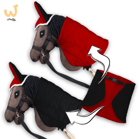 Derka dwustronna i nauszniki Skippi dla Hobby Horse - czerwono - czarna Derka dwustronna i nauszniki Skippi dla Hobby Horse - czerwono - czarna