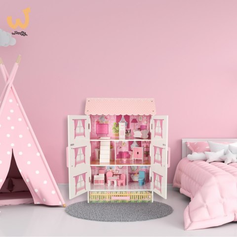 Domek dla lalek drewniany Lulilo Papilio różowy 80cm Domek dla lalek drewniany Lulilo Papilio różowy 80cm
