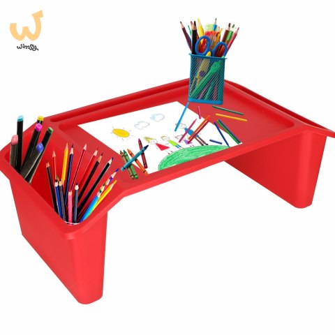 Stolik pod laptopa z organizerem czerwony Stolik pod laptopa z organizerem czerwony