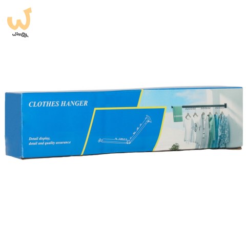 Suszarka na pranie wieszak teleskopowy ścienny składany czarny 90cm Suszarka na pranie wieszak teleskopowy ścienny składany czarny 90cm