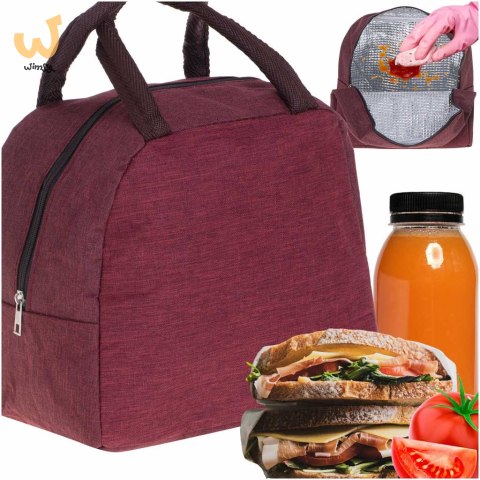 Torba termiczna na lunch jedzenie śniadaniowa izolacyjna czerwona Torba termiczna na lunch jedzenie śniadaniowa izolacyjna czerwona