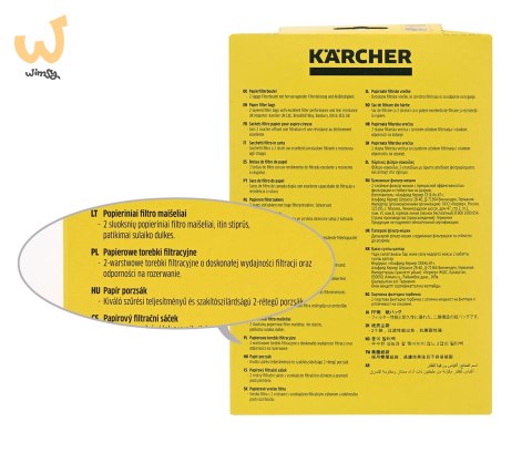 Torebka filtracyjne Karcher (Papier; KARCHER 6.904-322.0; 5 szt.) Torebka filtracyjne Karcher (Papier; KARCHER 6.904-322.0; 5 szt.)