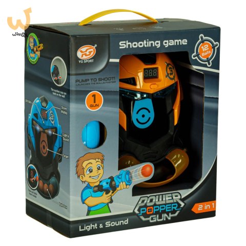 Gra zręcznościowa robot kask strzelanie do celu pistolet kulki celownik Gra zręcznościowa robot kask strzelanie do celu pistolet kulki celownik