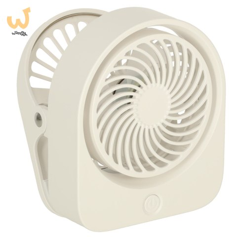 Wentylator wiatrak biurkowy bezprzewodowy USB 11,5 cm biały Wentylator wiatrak biurkowy bezprzewodowy USB 11,5 cm biały