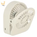Wentylator wiatrak biurkowy bezprzewodowy USB 11,5 cm biały