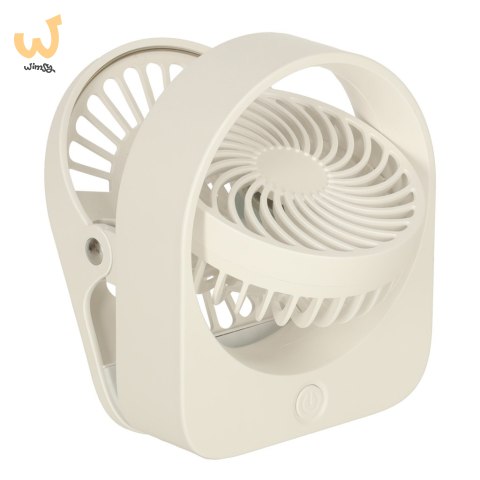 Wentylator wiatrak biurkowy bezprzewodowy USB 11,5 cm biały Wentylator wiatrak biurkowy bezprzewodowy USB 11,5 cm biały