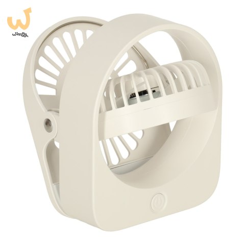 Wentylator wiatrak biurkowy bezprzewodowy USB 11,5 cm biały Wentylator wiatrak biurkowy bezprzewodowy USB 11,5 cm biały