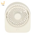 Wentylator wiatrak biurkowy bezprzewodowy USB 11,5 cm biały