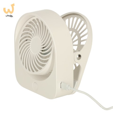 Wentylator wiatrak biurkowy bezprzewodowy USB 11,5 cm biały Wentylator wiatrak biurkowy bezprzewodowy USB 11,5 cm biały