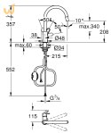 Bateria GROHE BauFlow 30549000 chrom