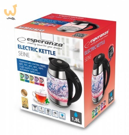 Czajnik elektryczny Esperanza SEINE EKK026 (2200W 1.7l; kolor czarny) Czajnik elektryczny Esperanza SEINE EKK026 (2200W 1.7l; kolor czarny)