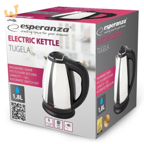 ESPERANZA CZAJNIK ELEKTRYCZNY TUGELA 1.8 L SREBRNY EKK104S ESPERANZA CZAJNIK ELEKTRYCZNY TUGELA 1.8 L SREBRNY EKK104S