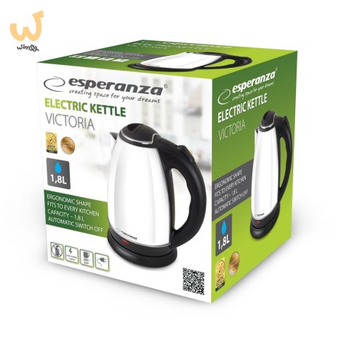 ESPERANZA CZAJNIK ELEKTRYCZNY VICTORIA 1.8 L BIAŁY EKK113W ESPERANZA CZAJNIK ELEKTRYCZNY VICTORIA 1.8 L BIAŁY EKK113W